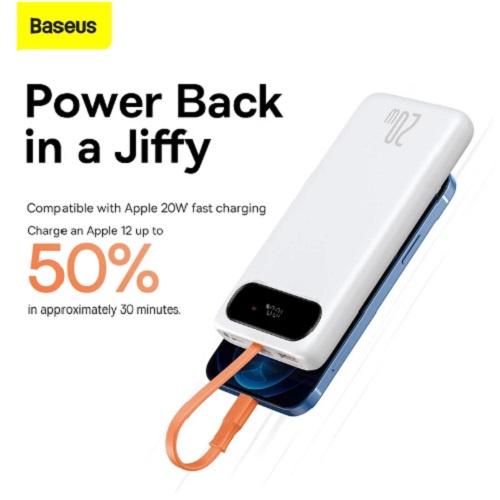 Pin sạc dự phòng 20W kèm cáp Baseus Block Digital Display Quick Charge 10000/20000mAh 20W Power Bank wth Lightning Cable