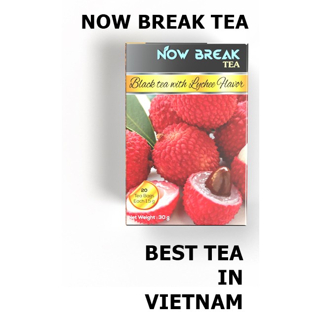 Trà VẢI Now Break Tea - kiểu trà Trà Anh quốc AHMAD TEA VẢI (Lychee Tea) (đóng gói 20 bao thiếc riêng, 30g)