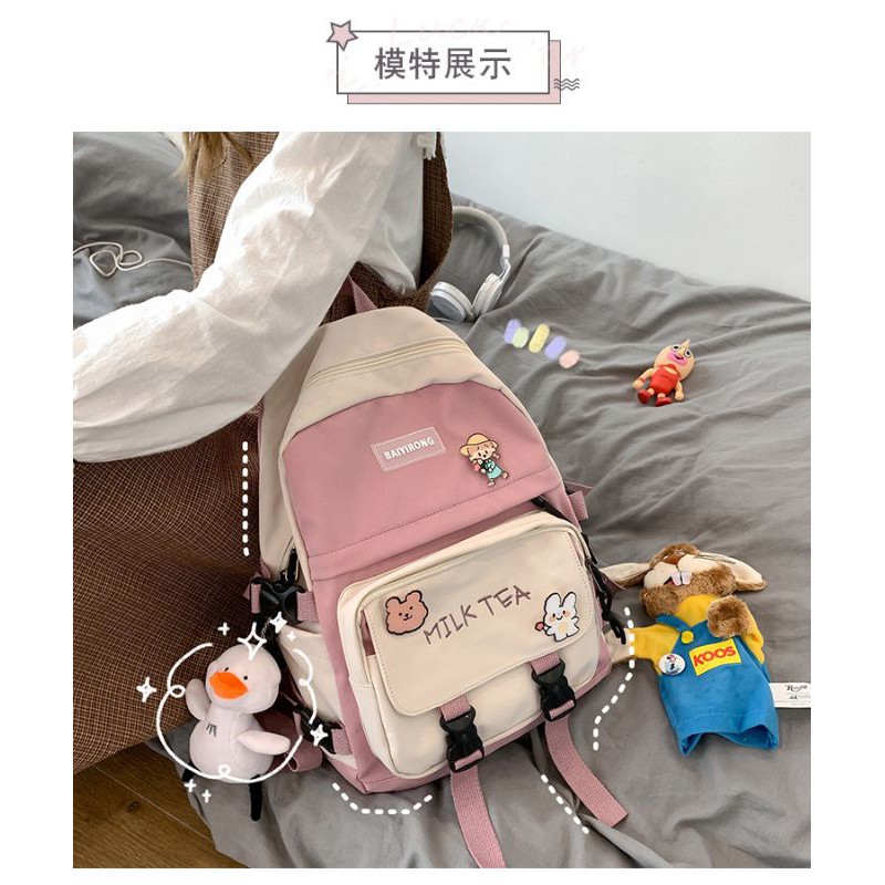 [TẶNG KÈM STICKER]Balo đi học ulzzang thời trang Quảng châu cao cấp siêu xinh,cực cá tính