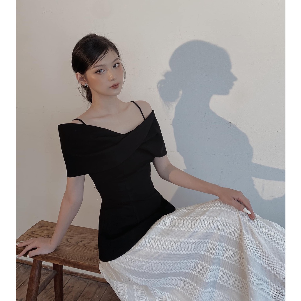 IRENE TOP ĐEN - ÁO NƠ by Cherine.vn