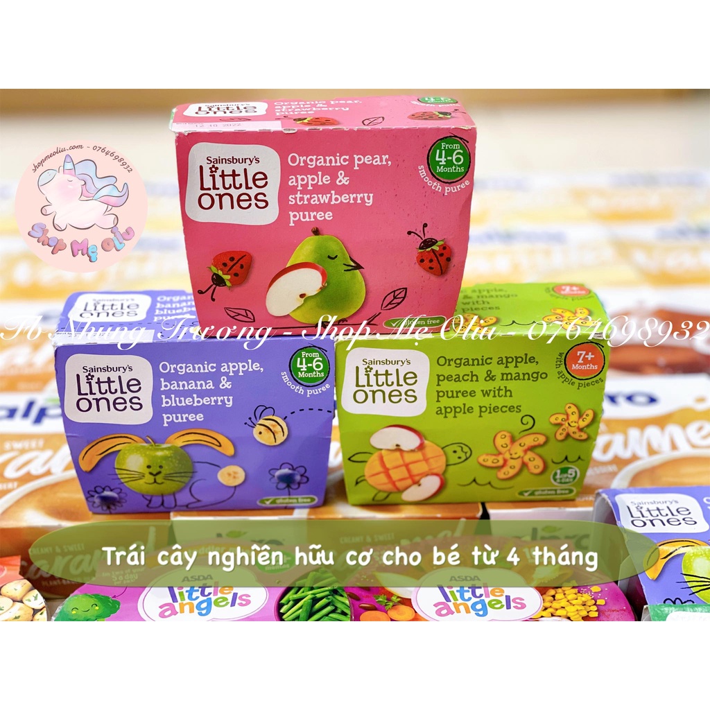 Trái cây nghiền hữu cơ Little Ones cho bé từ 4 tháng tuổi