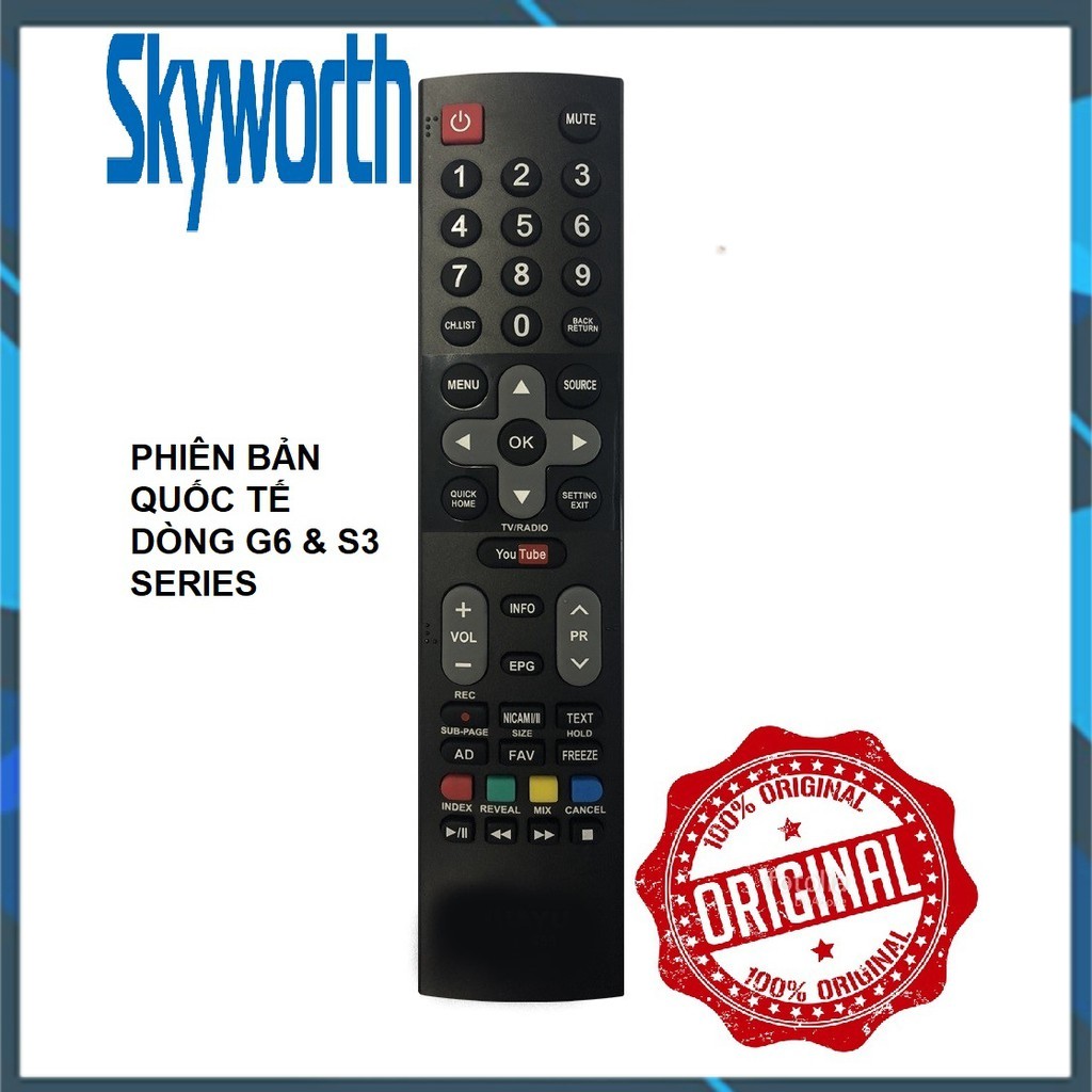 REMOTE ĐIỀU KHIỂN TIVI SKYWORTH SMART MẪU 2