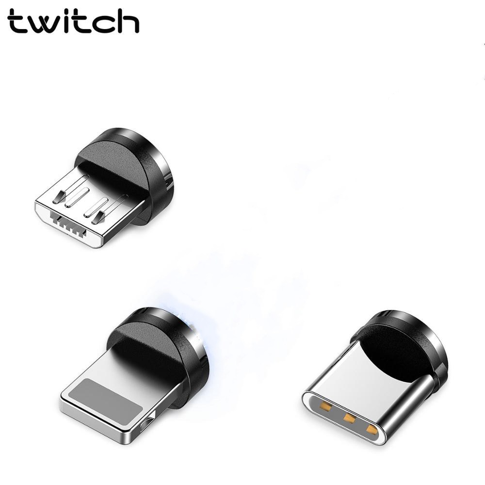 Đầu sạc Twitch từ tính cổng Micro USB/Type C/iPhone tùy chọn dành cho điện thoại Android Iphone