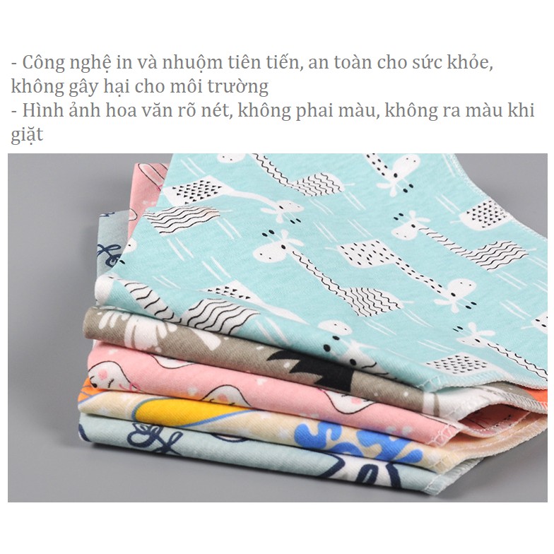 Yếm cotton 2 lớp có cúc bấm phù hợp cho bé ăn dặm