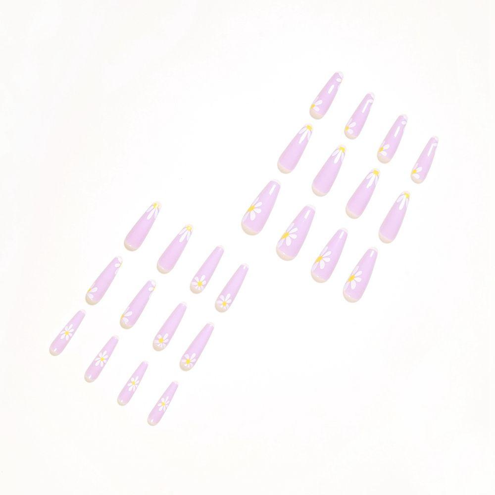 Bộ 24 Móng Tay Giả Múa Ba Lê Che Phủ Toàn Diện Có Thể Tháo Rời