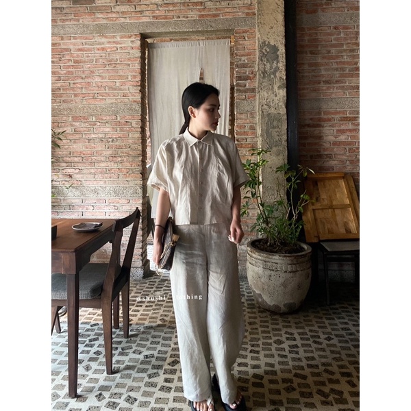 𝐒𝐚𝐦𝐢 𝐒𝐡𝐢𝐫𝐭𝐬 - Sơ Mi Linen Dáng Ngắn ( ảnh chính chủ )