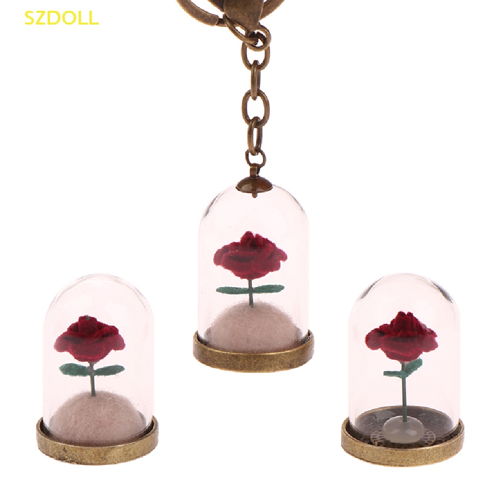 Đồ trang trí Hoa Hồng Hoàng Tử Bé Kèm Vỏ Bọc Kính Trang Trí Nhà Búp Bê