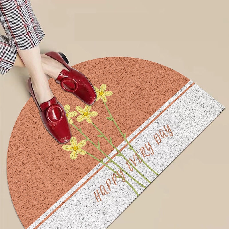 Thảm Lót Cửa Bằng Lụa Kiểu Nhẫn Chống Bẩn Phong Cách Bắc Âu Thảm Dày Bán Nguyệt Thảm Cửa Nhà