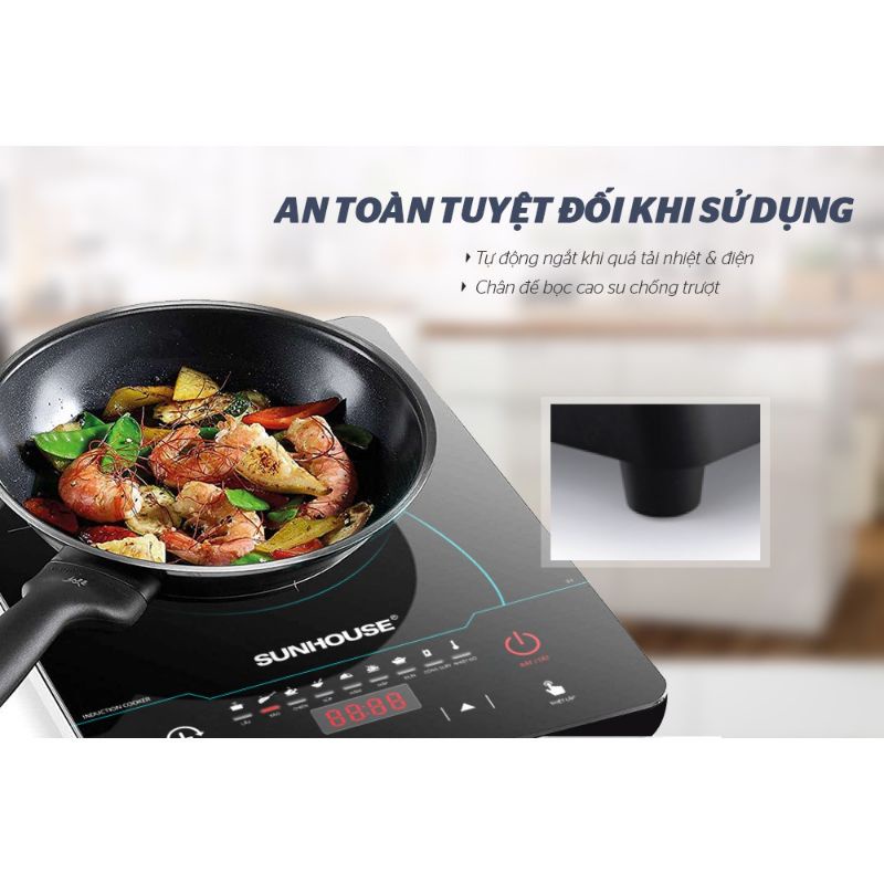 BẾP TỪ SUNHOUSE CAO CẤP SHD6863 2200w tặng kèm nồi lẩu_ hàng chính hãng (lỗi 1 đổi 1)