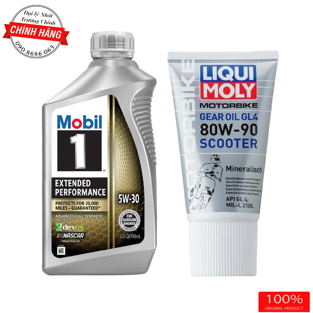 COMBO NHỚT MOBIL 1 5W30 + NHỚT HỘP SỐ LIQUI 150ML