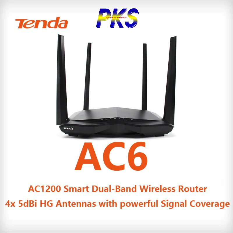 Thiết bị phát Wifi chuẩn AC 1200Mbps Tenda AC6 bảo hành 24 tháng