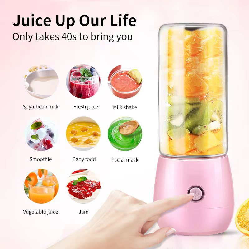 Máy xay sinh tố mini sạc usb có nắp đậy tiện dụng