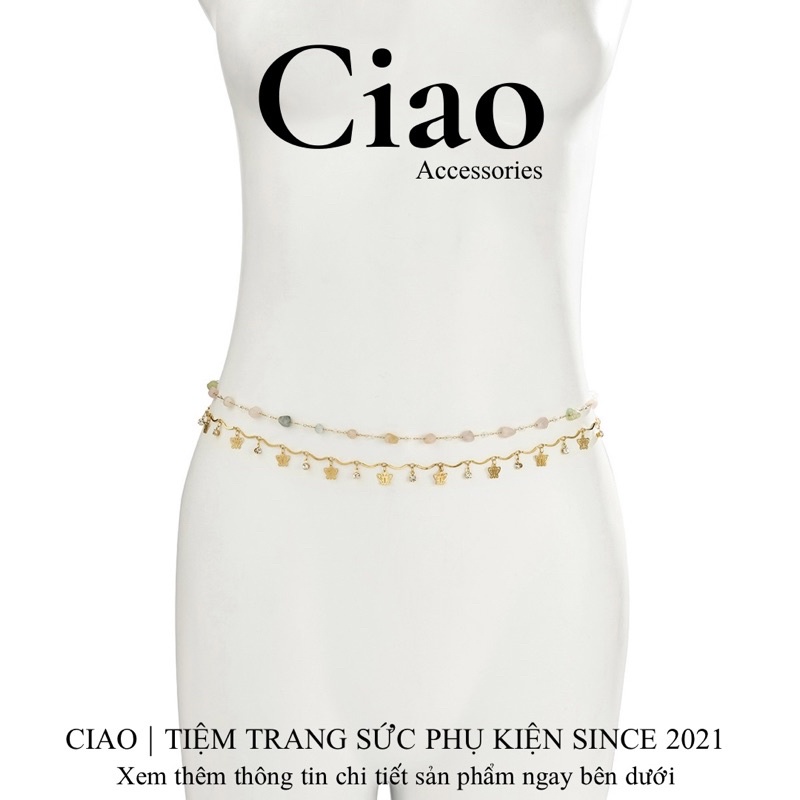 [HOẢ TỐC 1H] Set 2 vòng bụng thiết kế hoạ tiết đính đá mới lạ trendy phong cách Giselle Ciao