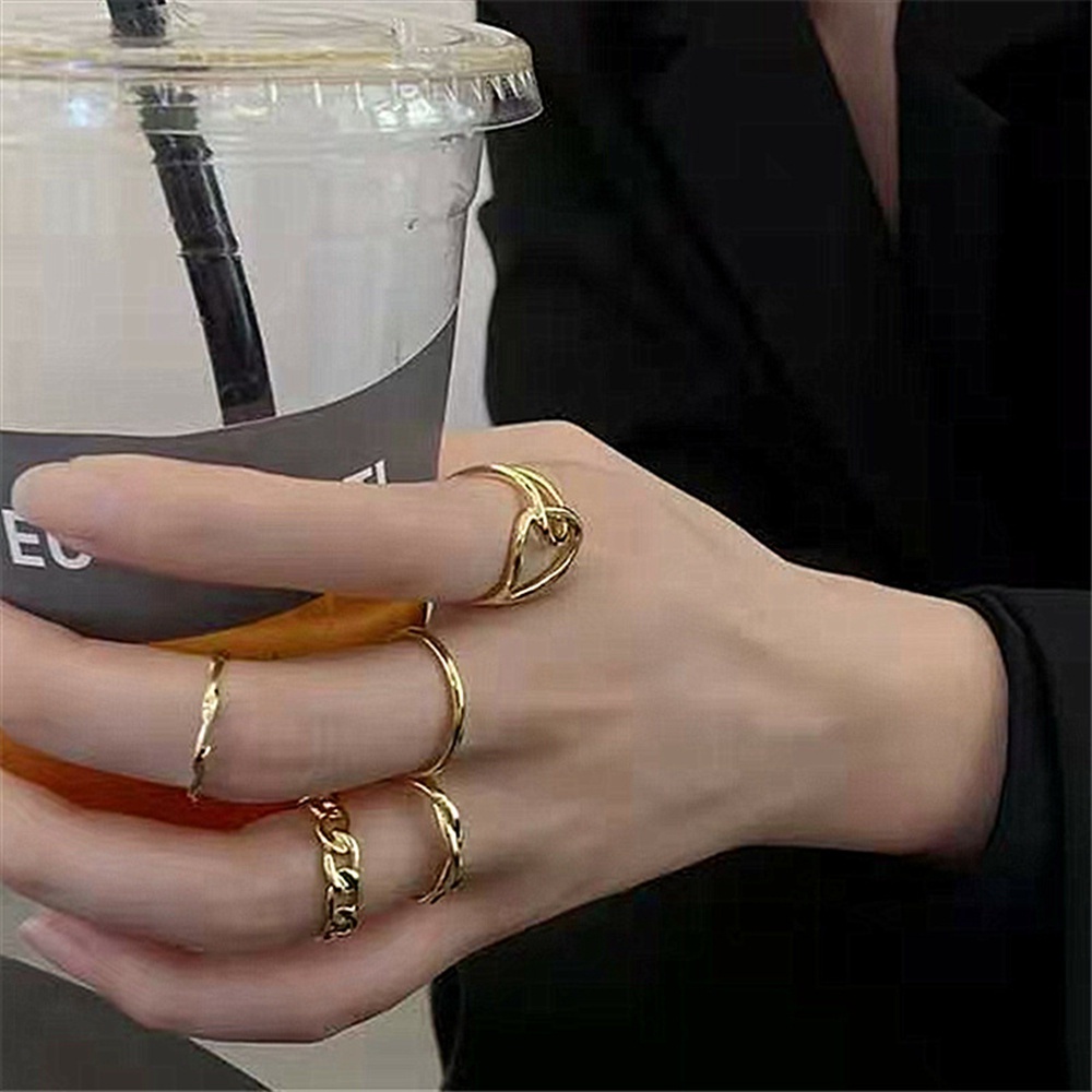 Set 5 Nhẫn Đeo Ngón Tay Kiểu Dáng Đơn Giản Có Thể Điều Chỉnh Nhiều Màu Sắc