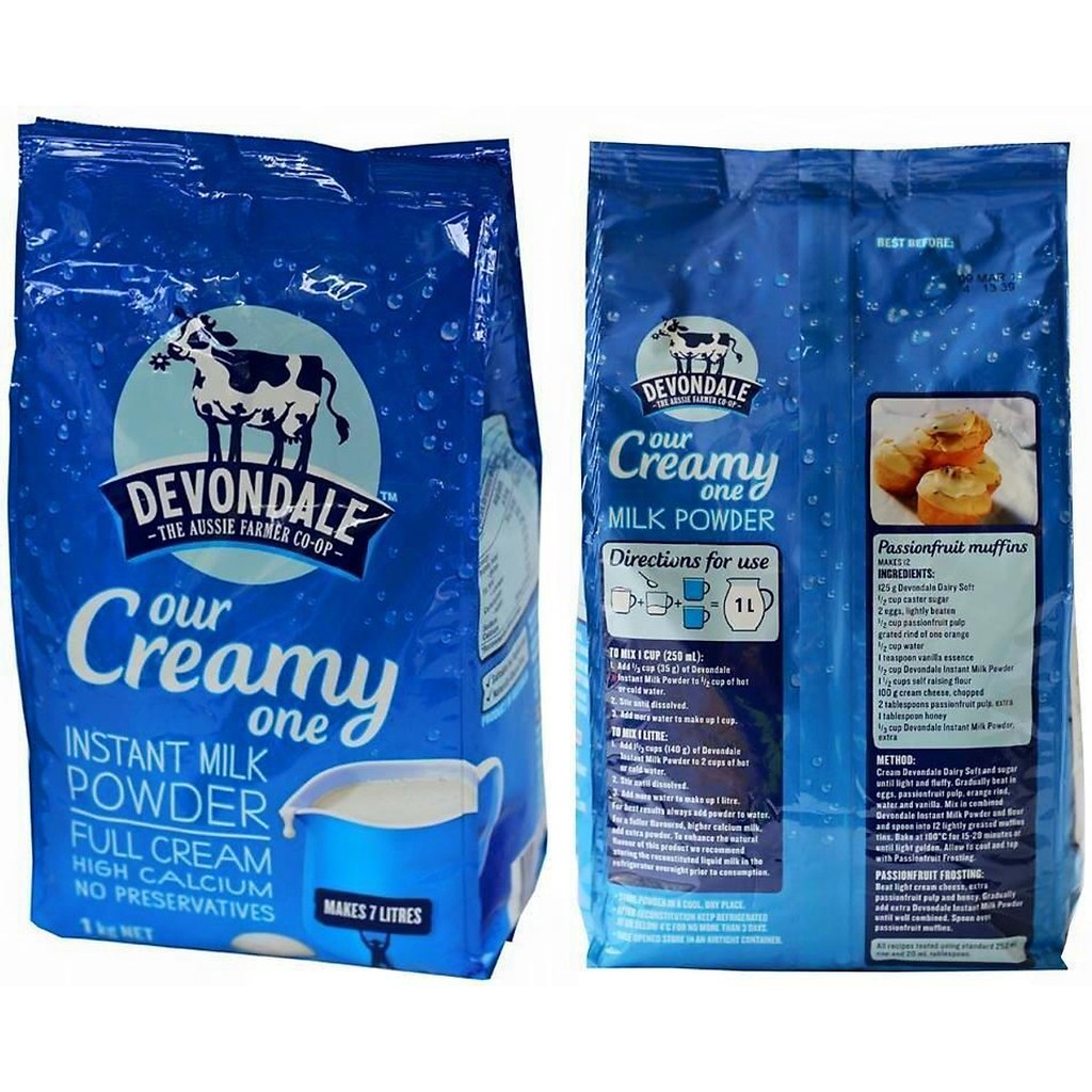 [11/2021] Sữa bột Devondale Úc - Bịch 1kg