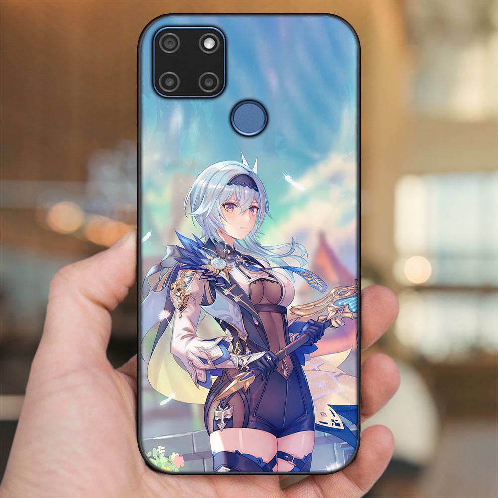 Ốp lưng Realme C12, C21Y viền đen in hình Eula Genshin Impact