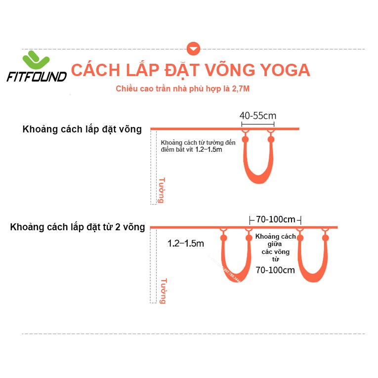 Bộ Giá Móc Treo Võng Tập Yoga Bay Bằng Thép Không Gỉ - Phụ kiện lắp Võng ariel Yoga