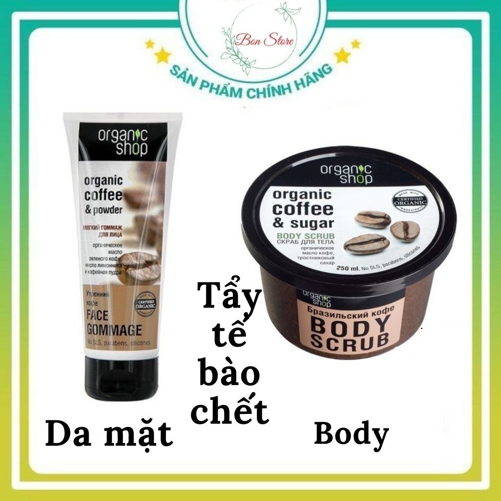 Tẩy Tế Bào Chết Toàn Thân Organic Shop Organic Body Scrub (250ml)-giúp da mềm mịn trắng sáng, sạch mụn, giảm thâm