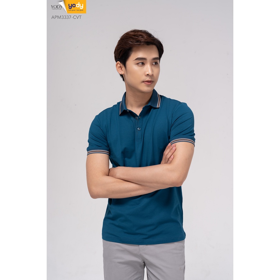 Áo phông polo nam YODY cổ bẻ, vải cotton co dãn APM5363