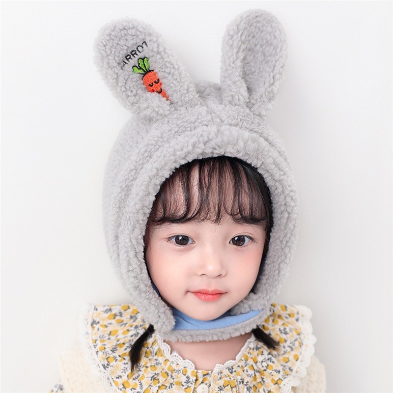 Set mũ và khăn quàng cổ dành cho bé trai, bé gái ấm áp mùa đông hình cà rốt mã T05