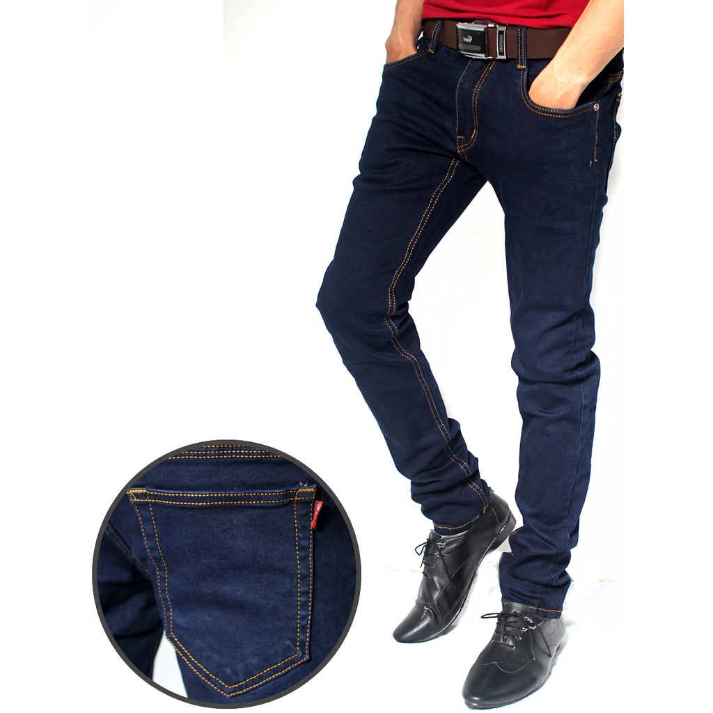 quần jean nam xanh trơn 5.Q chất jean xịn co giãn size 28 đến 36 | BigBuy360 - bigbuy360.vn