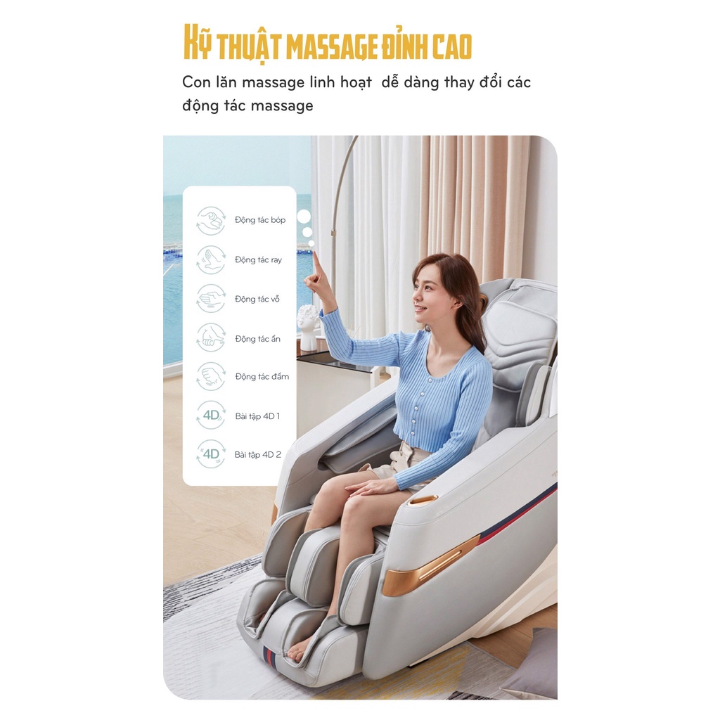 Ghế Massage Nhật Bản Okinawa OS 950, công nghệ 4D
