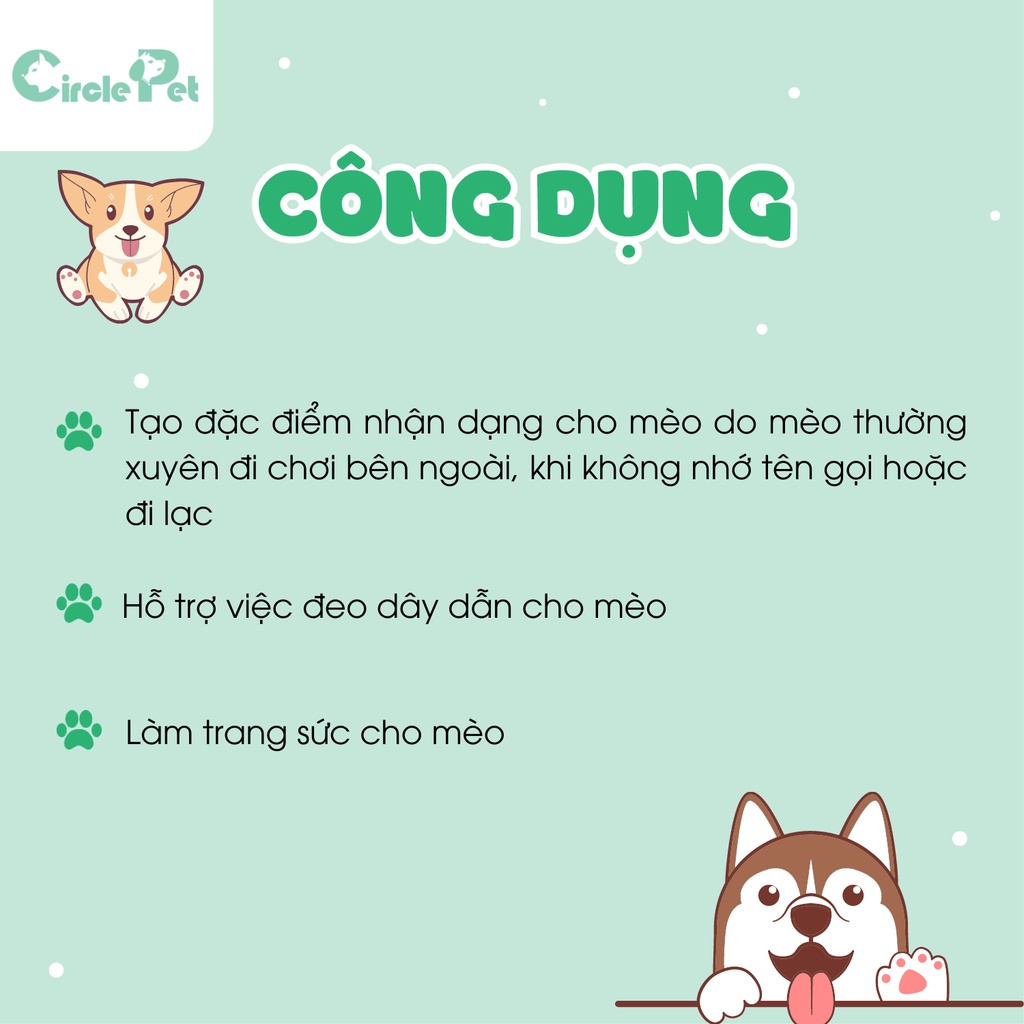 Vòng Cổ Thắt Nút Dành Cho Mèo Touchcat Thời Trang Nhiều Màu Sắc Size 6mm - Circle Pet