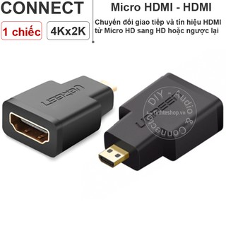 Đầu đổi micro hdmi sang hdmi ugreen 20106 - jack cắm hdmi nhỏ micro hd camera go pro sang hdtv