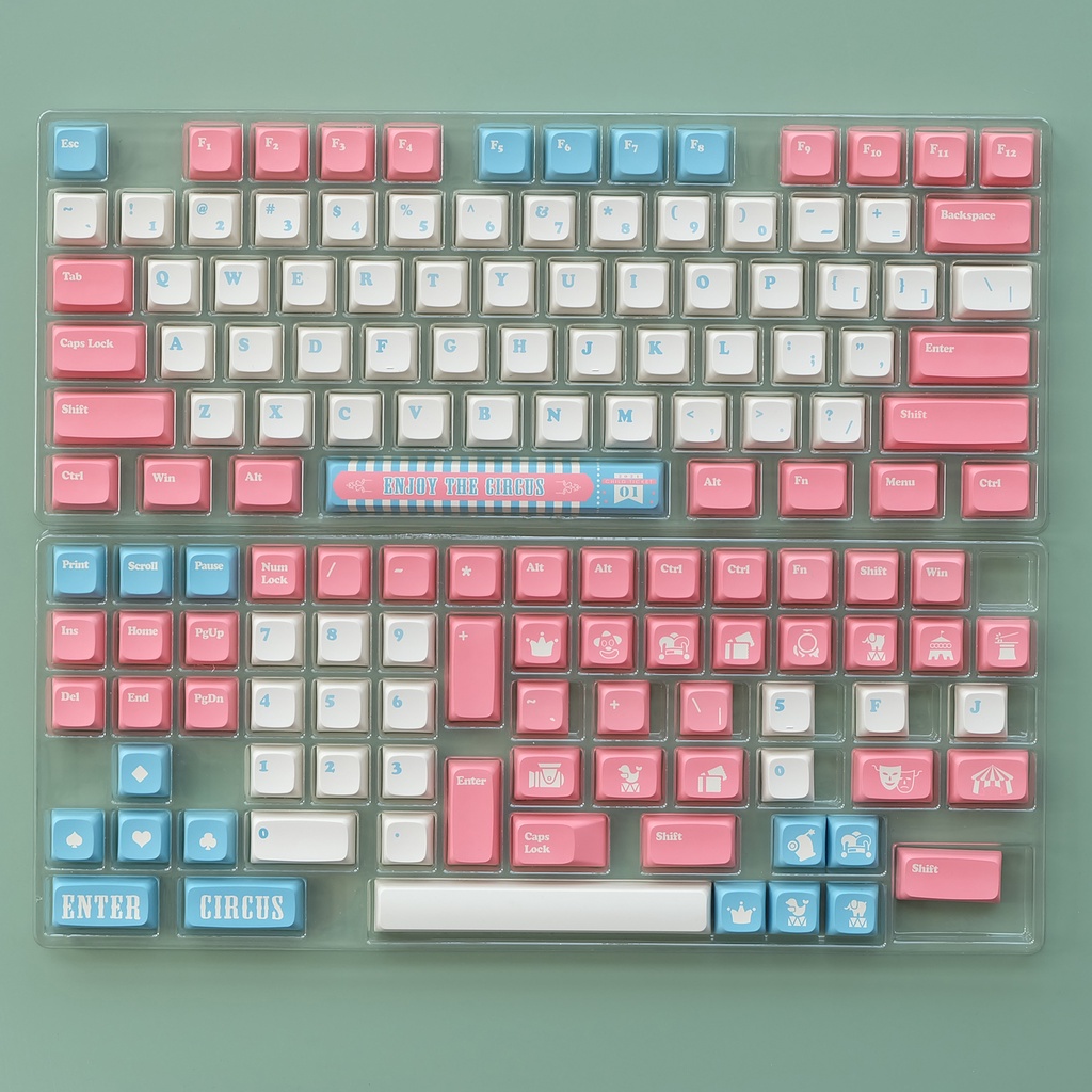 Bàn Phím Cơ 141 Phím Circus Keycap XDA PBT Dye Sub Keycaps Phù Hợp Cho 64/87/104/980.etc
