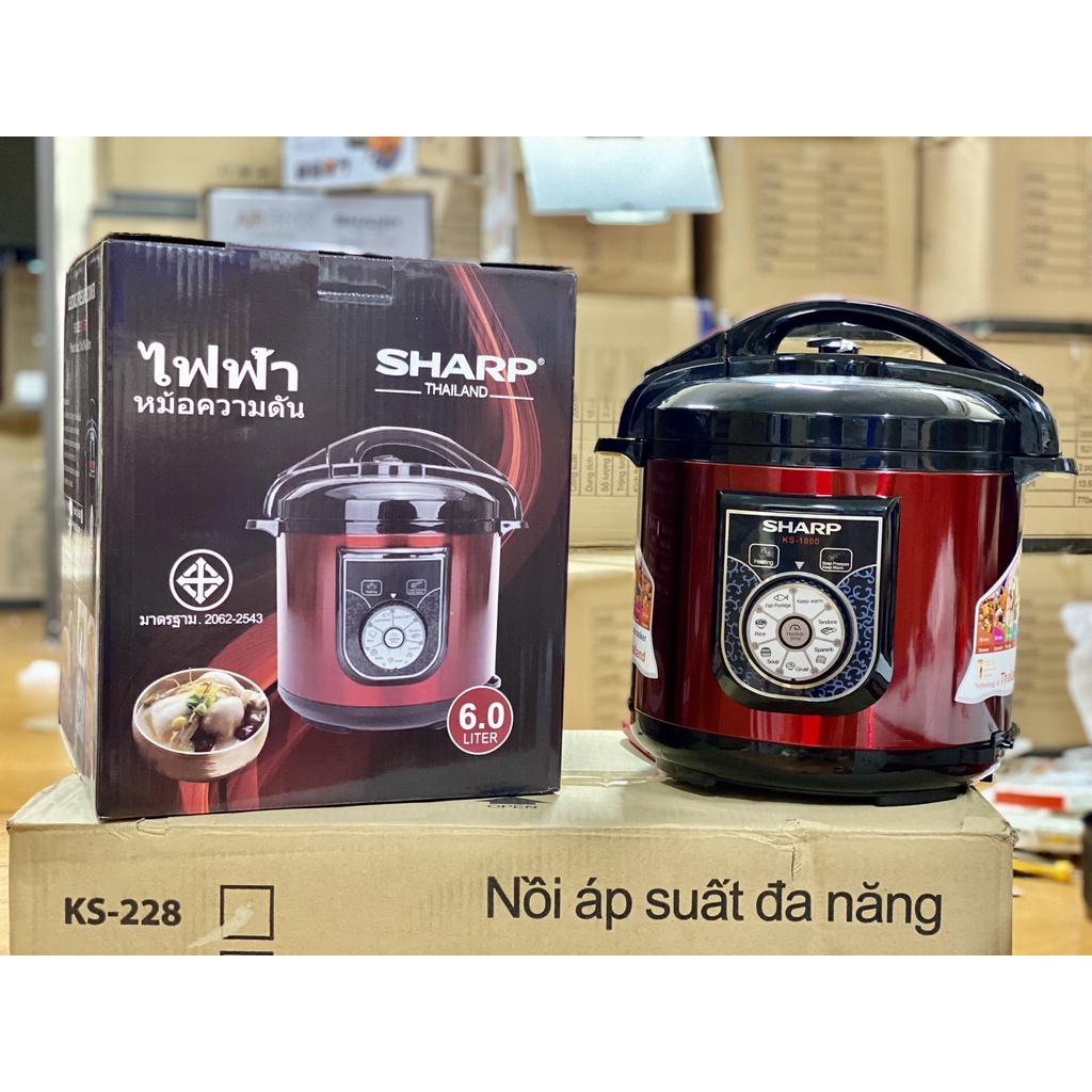 Nồi áp suất điện Đa Năng SHarp Dung tích 6L.KS 226 Nắp rời. Chính hãng Sharp Thái Lan, Bảo hành 12 tháng, An toàn