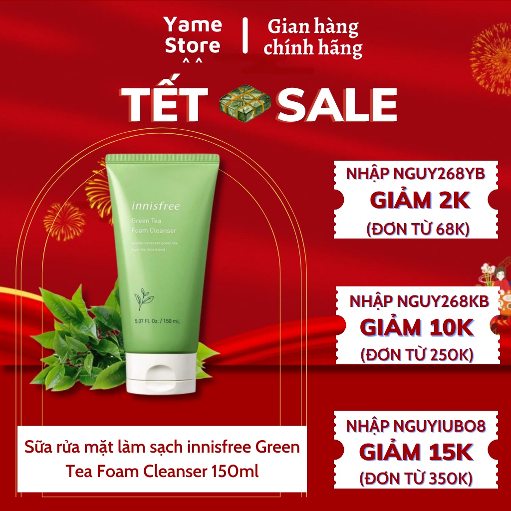 Sữa Rửa Mặt Trà Xanh – Innisfree Green Tea Cleansing Foam
