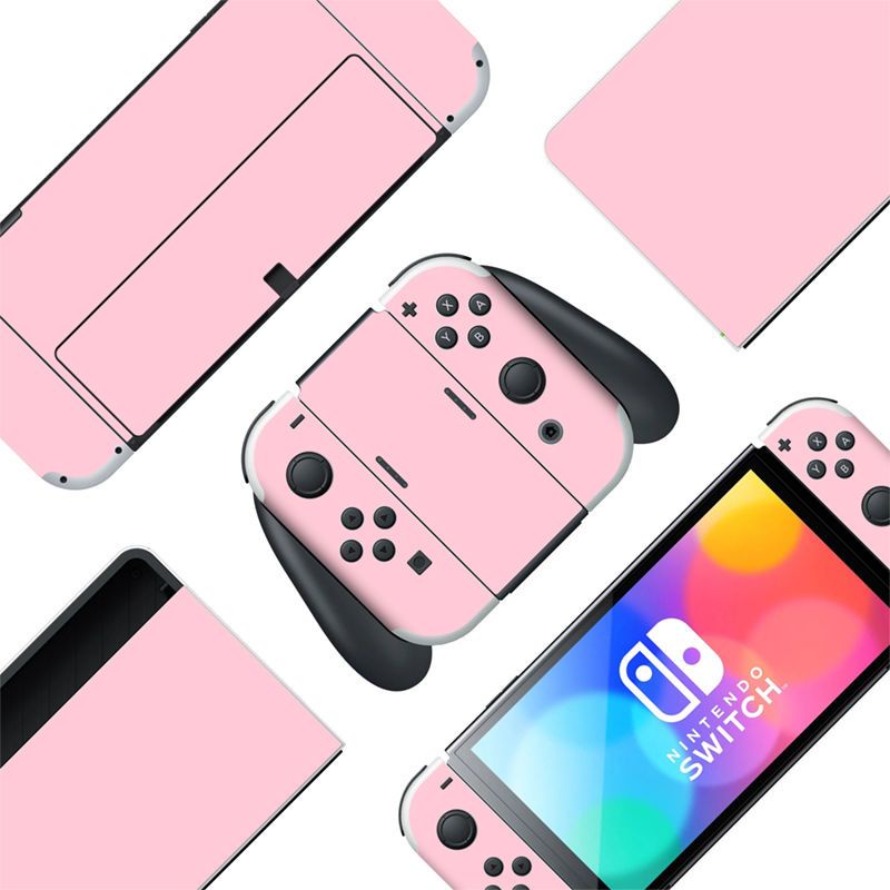 Bộ Miếng Dán Bảo Vệ Toàn Diện Bằng Vinyl Màu Trơn Cho Máy Chơi Game Nintendo Switch Model OLED V1 V2 Console &amp; Joycon &amp; Dock