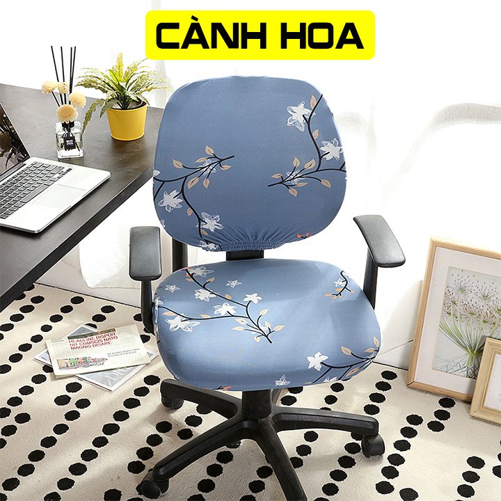 Vỏ bọc ghế văn phòng ghế xoay ngồi máy tính họa tiết sành điệu chất liệu co giãn nhiều màu