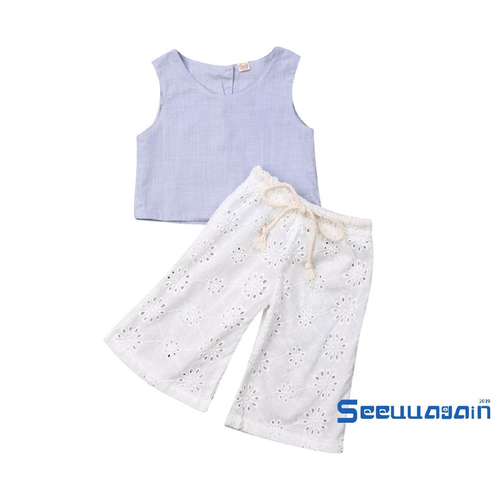 Set Áo Thun 3 Lỗ &amp; Quần Short Cho Bé Gái