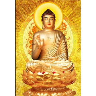 Tranh đính đá toàn bộ tự làm- tranh phật a di đà