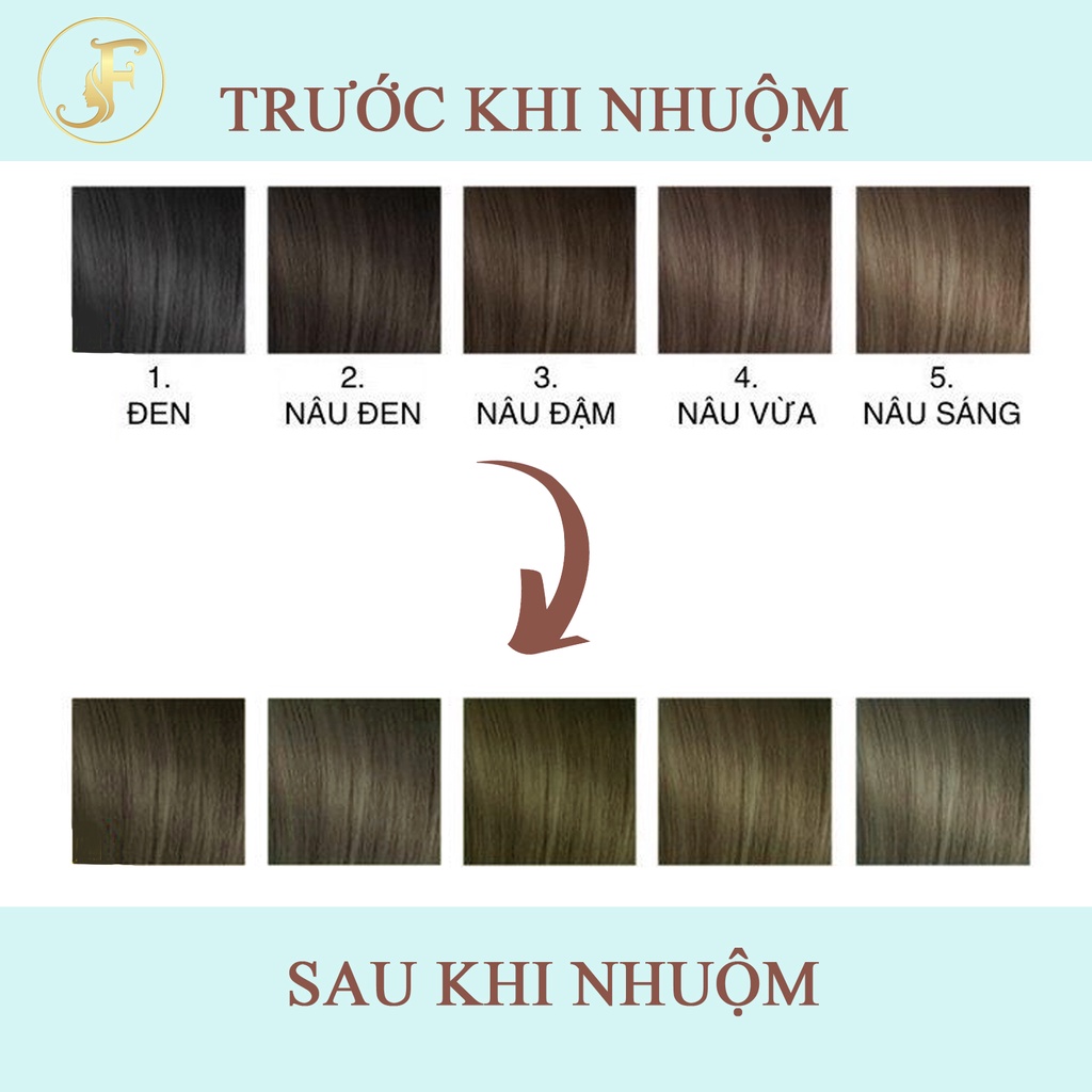 Thuốc nhuộm tóc màu NÂU LẠNH - Lên Từ Nền Đen - KHÔNG TẨY