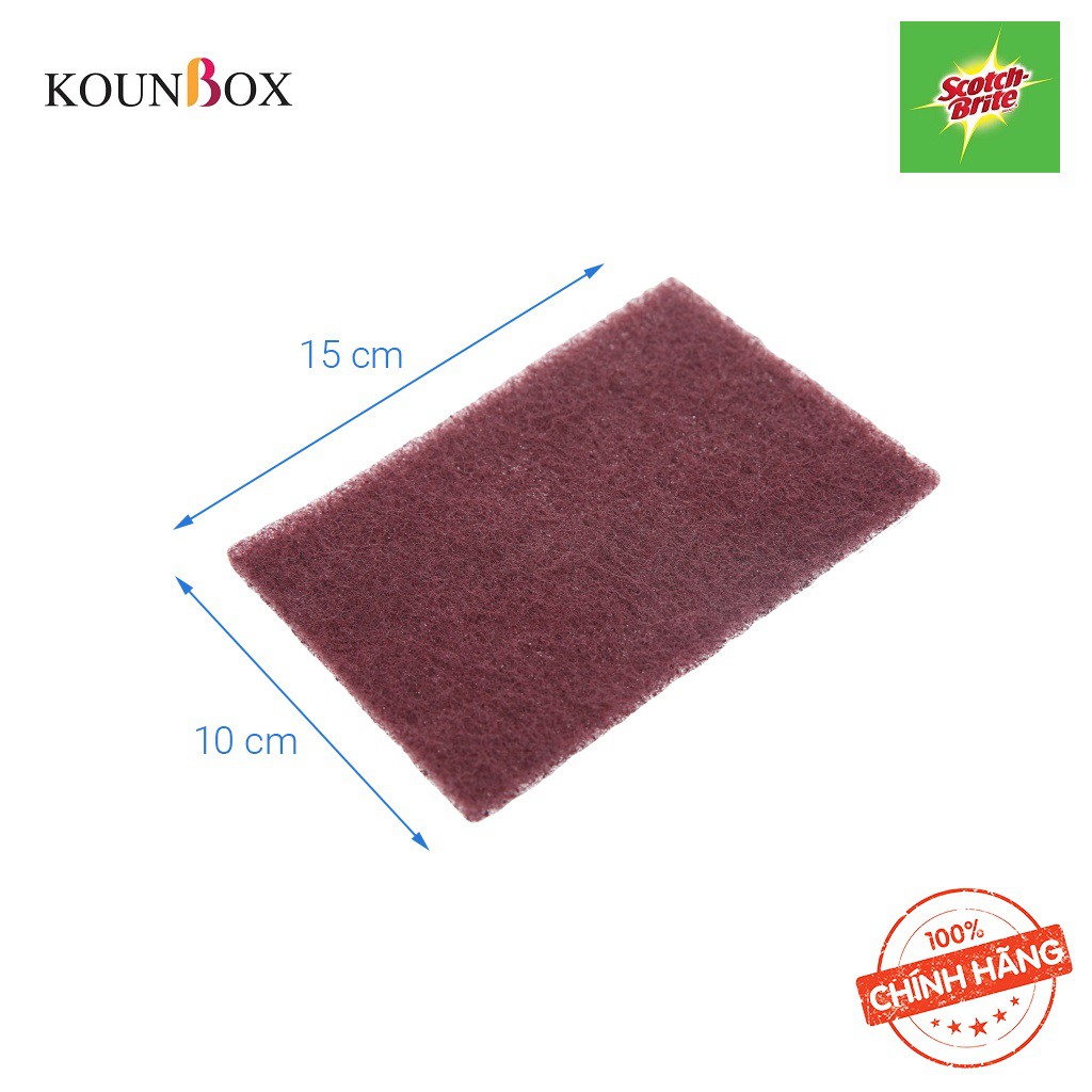 Cước cọ rửa Scotch Brite 3M Mạnh hơn inox 7447 Cước cọ rửa siêu mạnh - Chữ nhật 10x15cm