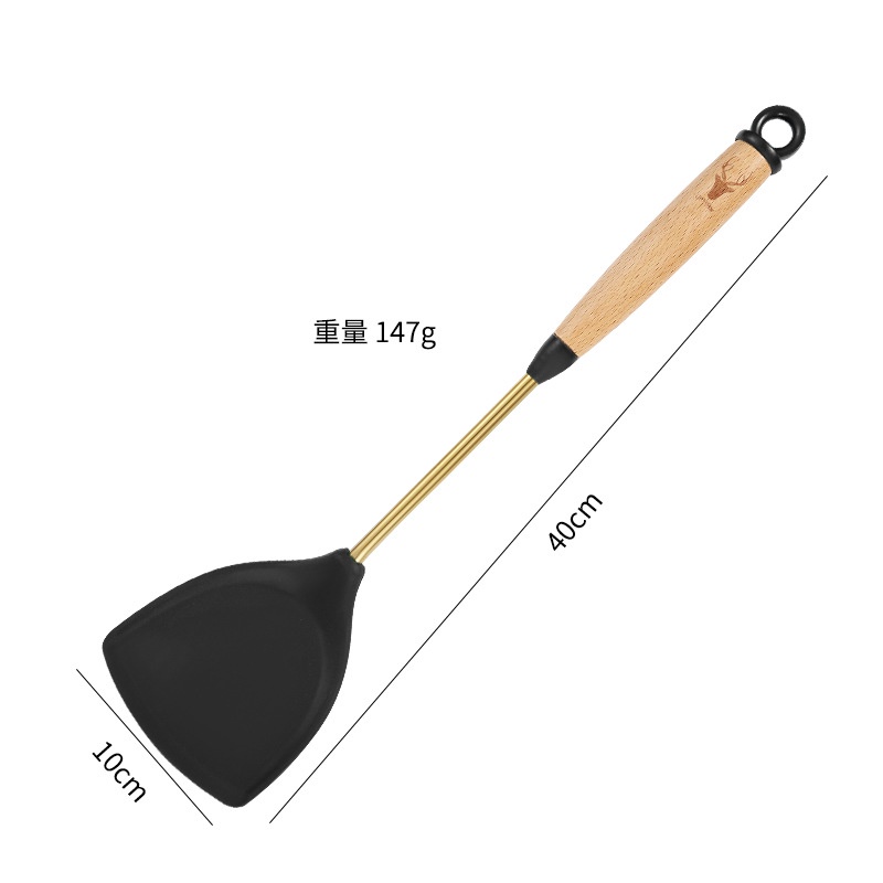 Xẻng Nấu Ăn Bằng Silicone Và Inox 304 Chống Dính Tiện Dụng