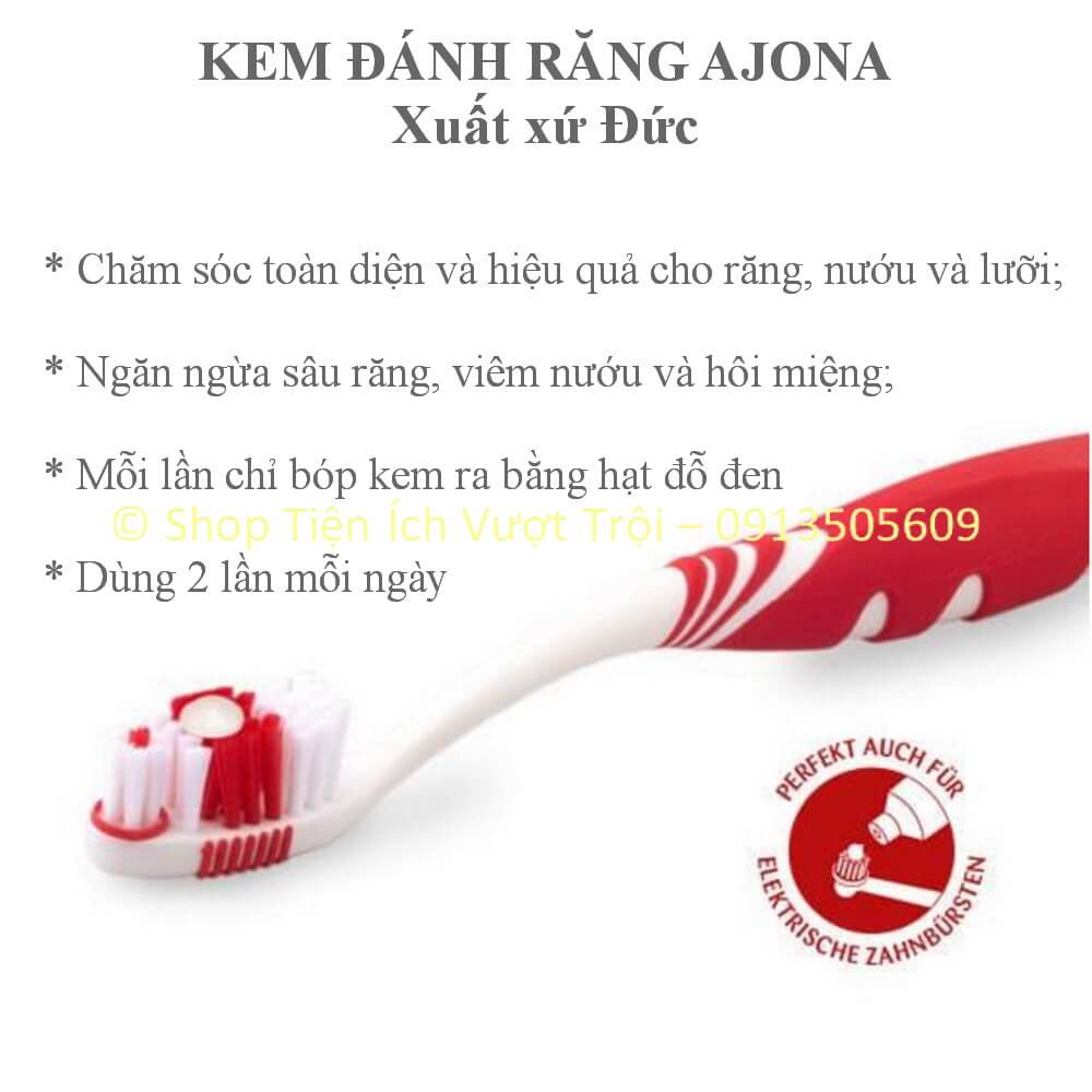 Kem đánh răng Ajona xuất xứ Đức, chất lượng, bảo vệ răng miệng hiệu quả, trắng răng thơm mát tự nhiên-Tiện Ích Vượt Trội