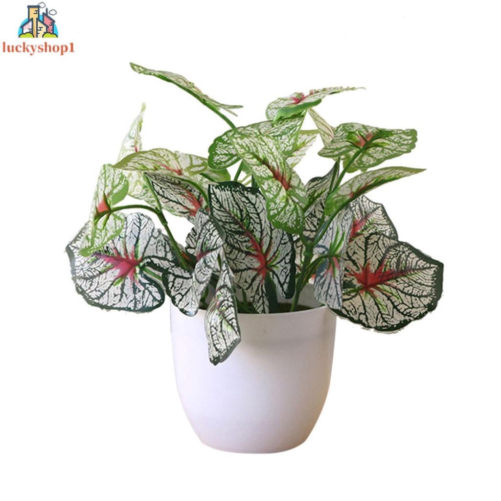 1PCS Fresh Fresh Artificial Foliage Desktop Plant Potted Mall＋Pot Decoration