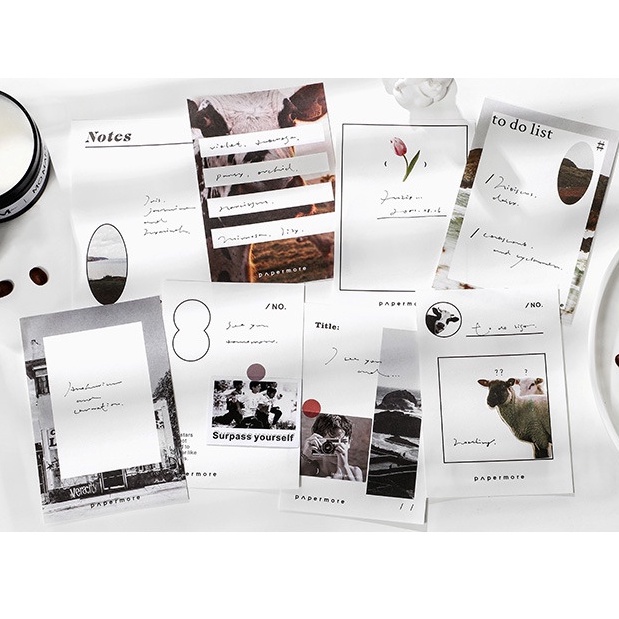Set 40 miếng dán và giấy ghi chú trang trí sổ tay ghi kế hoạch tùy chọn họa tiết