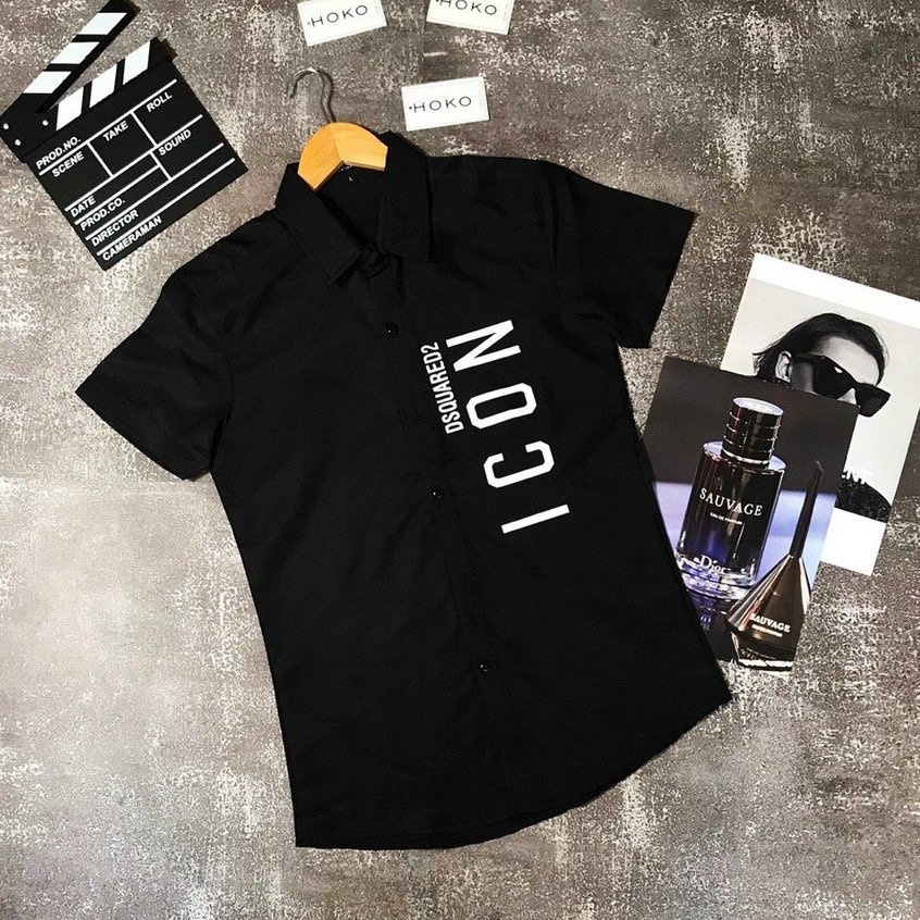 (ảnh+video) Áo sơ mi nam cao cấp sơ mi nam ICON ngắn tay lụa phối thời trang chuẩn đẹp như hình