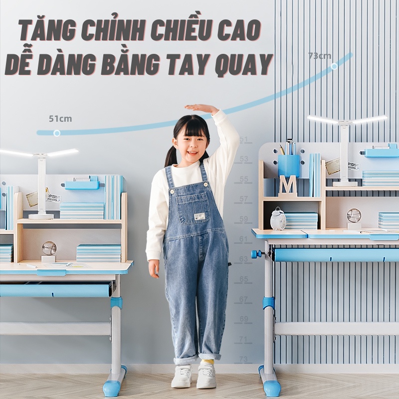 Bàn học cho bé Sakawin S80, Bàn học sinh có giá sách cao cấp, Tuỳ chọn loại ghế Giá nhập Độ bền 20 năm