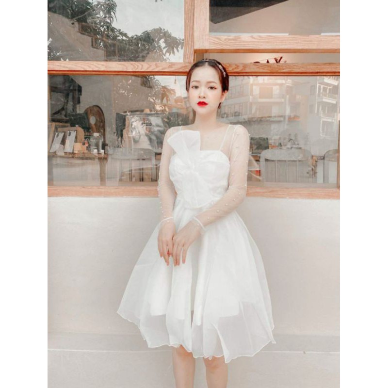 Váy prom nơ lệch tay ngọc | BigBuy360 - bigbuy360.vn