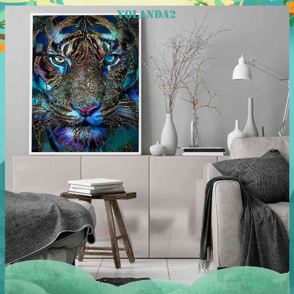 (canvas no printing)  Tranh Thêu Chữ Thập Toàn Bộ 11CT Hình Con Hổ