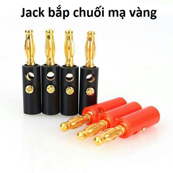 set 2 cặp Jack bắp chuối 4mm - Jack Bắp Chuối đa năng - 2 cặp jack bắp chuối 4mm trắng- 2 cặp bắp chuối 4mm vàng