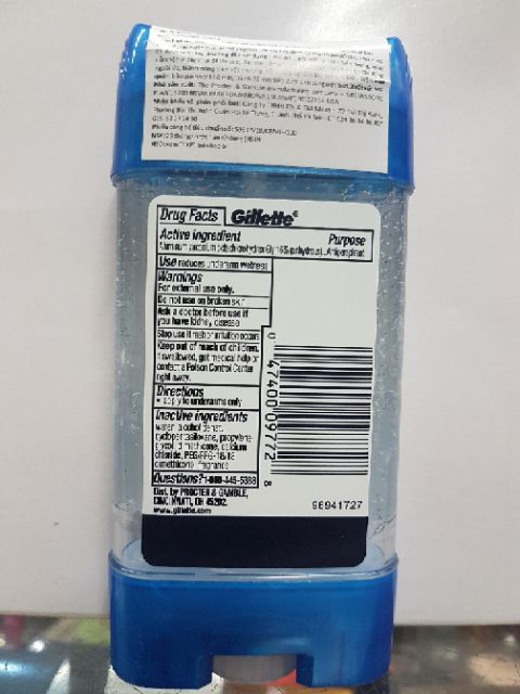 Lăn khử mùi Gillette Clear gel 107g của Mỹ