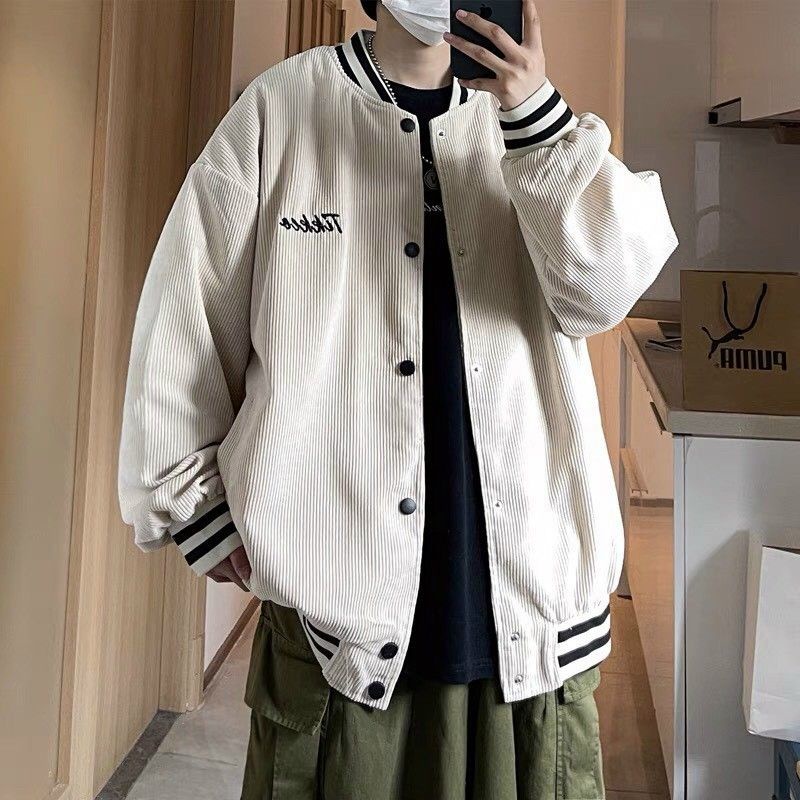 Áo khoác bomber unisex nam nữ tay viền chất nhung tăm thêu Tikker