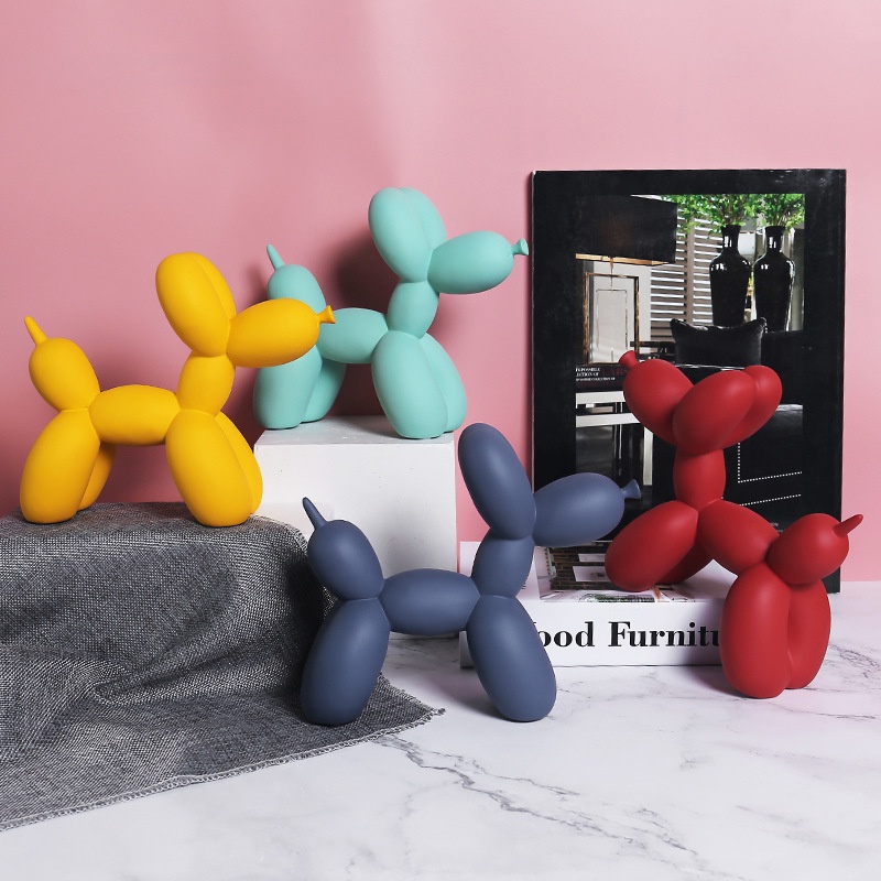 Tượng chú chó Poodle  bong bóng SG.DECOR nhiều màu trang trí nhà kệ tủ quà tặng sinh nhật khai trương decor nội thất