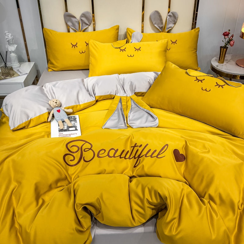 Bộ Chăn Ga Và Vỏ Gối Lụa Lạnh Phong Cách Công Chúa Thời Trang Mùa Hè